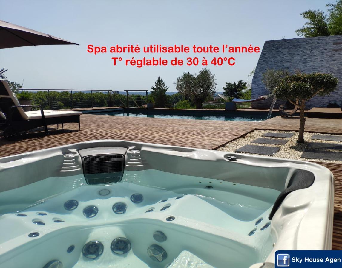 Sky House Agen Logement détente avec Spa Jacuzzi Sauna Hammam Esterno foto