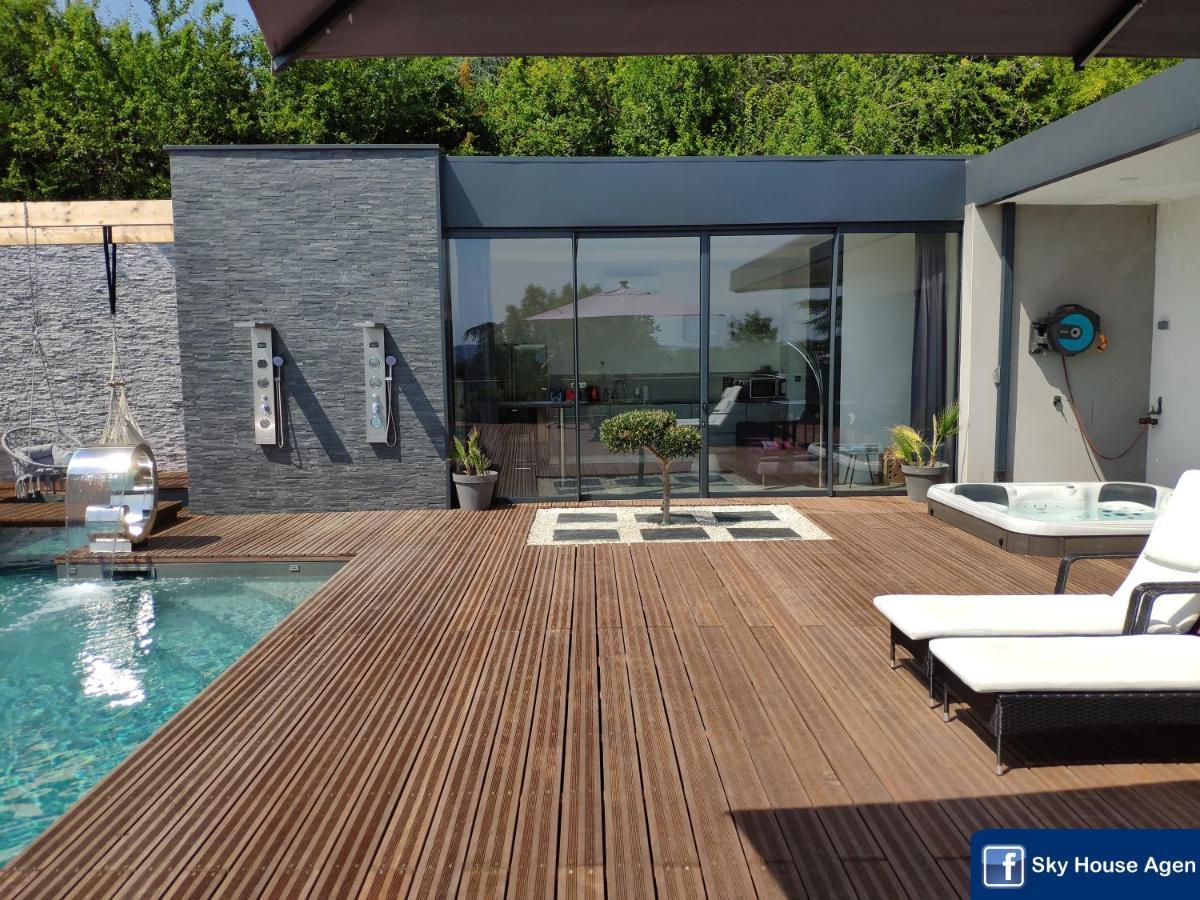 Sky House Agen Logement détente avec Spa Jacuzzi Sauna Hammam Esterno foto