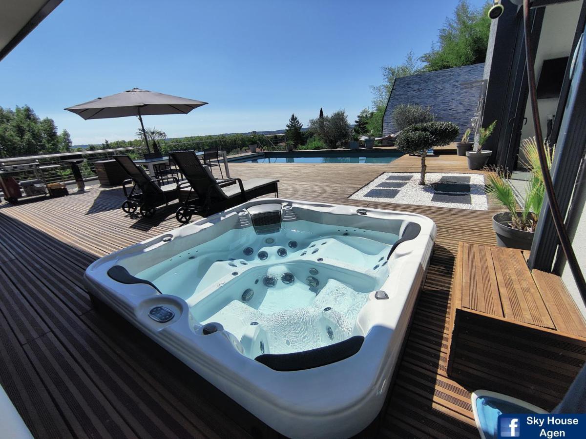 Sky House Agen Logement détente avec Spa Jacuzzi Sauna Hammam Esterno foto